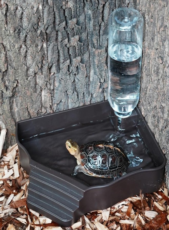 Flushbay Reptile Water Feeder Automatic Water Dispenser with Ramp Extra Large Reptile Bathing Pool for Gecko, Snake, Turtle, Bearded Dragon, Lizard Bath Aquarium Ornament - Image 2